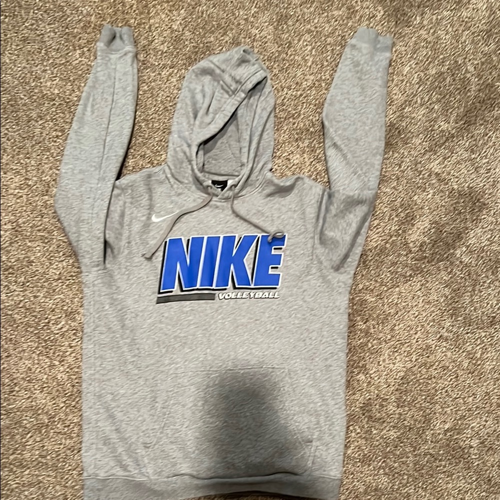 Nike Gray Hoodie with Blue Logo